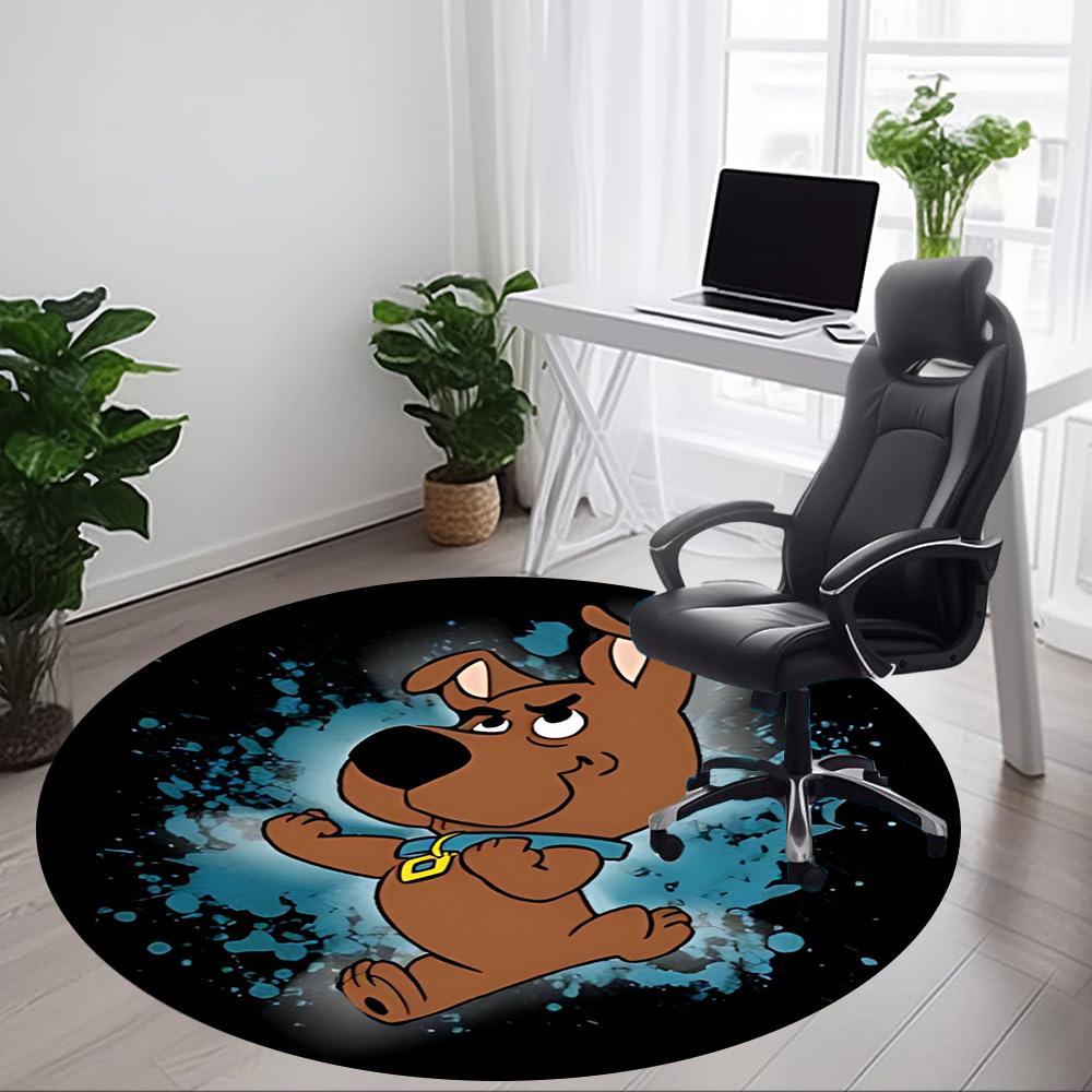 1pc Scooby Doo Chair Carpet for Office, Indoor Non Slip Washable Polyester Fiber Carpet, Mat For Office, Machine Washable