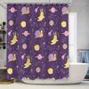Weltraumschnecke Duschvorhang Lila Galaxie-Druck Badezimmerdeko – Kinderzimmerdekoration, 72 x 84 Zoll, Wasserdichtes Gewebe, Rutschfest