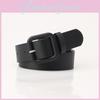 Elegant Ladies Faux Leather Belt With Geometric Buckle For Chic Sophisticated Look