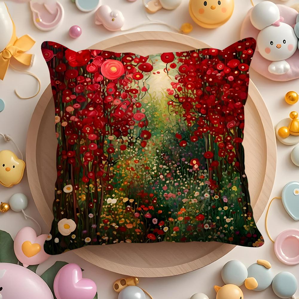 Midsummer Nights Flowers Cushion Cover Short Plush DoubleSided Printing Home Machine Washable in Warm Winter Pillow Cover
