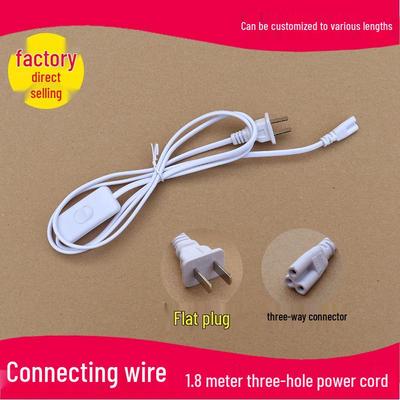 LED Röhren Verlängerungskabel: T5T8 mit 303 Schalter, 1 bis 1,8 m, Dreipoliger Stecker