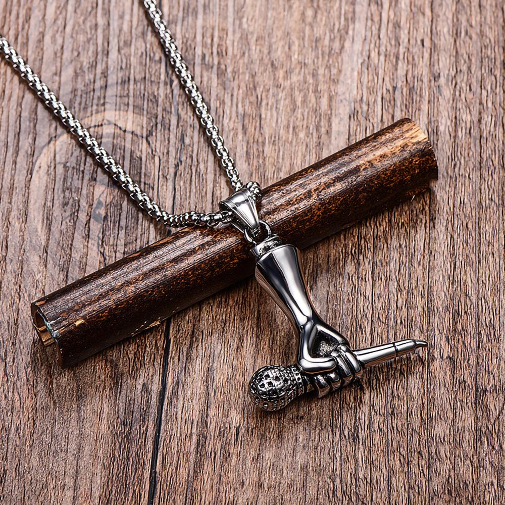Kreative Hand Mikrofon Anhänger Hip Hop Rock Punk Halskette Männer Und Frauen Schmuck Geschenk