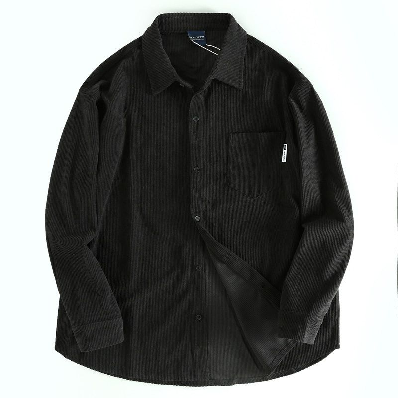 Big Brand Cattle Goods Designer Recommend Spring and Autumn Corduroy Men's Lapel Long Sleeve Shirt Delicate and Soft Plus Size Shirts
