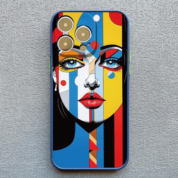 Art Painting Portrait Close-up Phone Case For iPhone 16 13 11 12 14 15 Pro Max Mini XR XS X 15 14 7 8 Plus SE2 Back Cover Funda