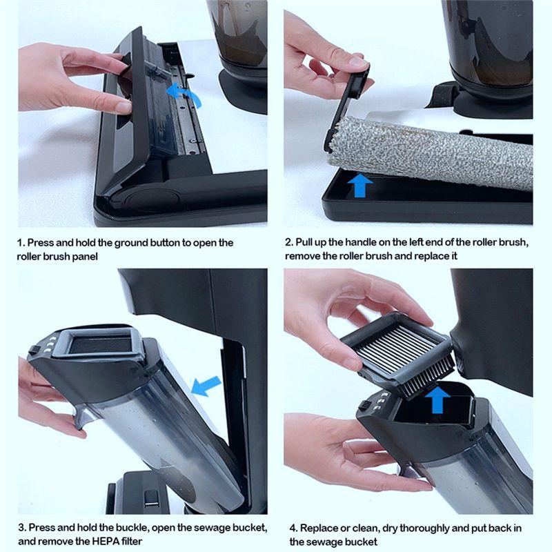 AEE4-For Tineco Floor ONE S5 Cordless Wet Dry Vacuum Cleaner Set Replacement Brush Roller And Vacuum Accessories