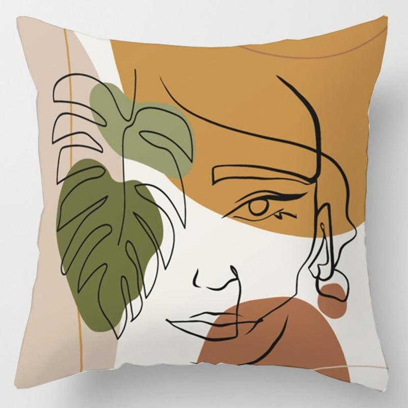 Square Pillow Cushion Living Room Sofa Pillow Simple Character Pillow Case Bedroom Window Sill Bay Window