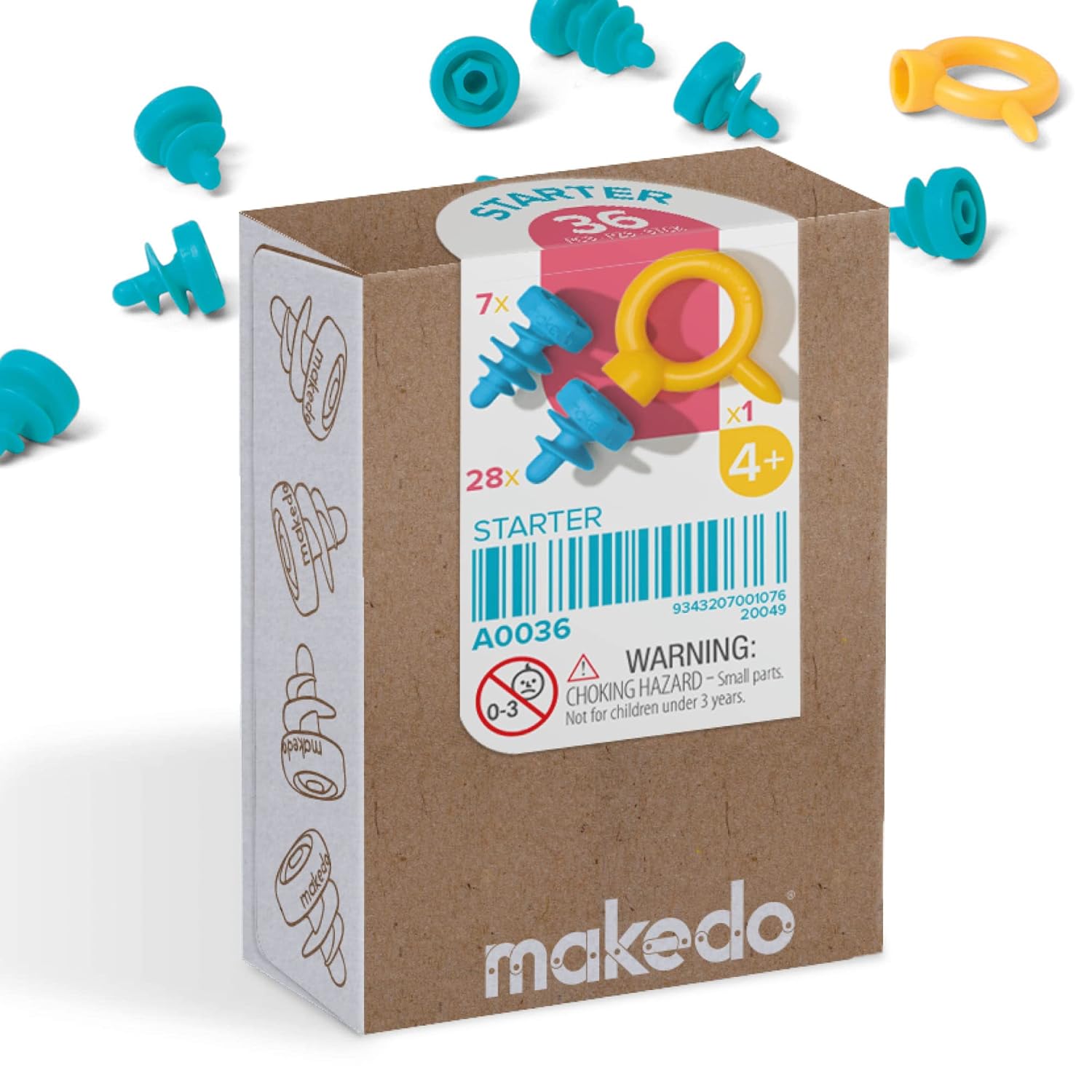 Makedo Starter 036 36 pieces mix SCRU SCRU+ children aged 4 up Ideal STEM learning classroom.