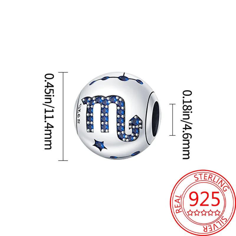 Copper 12 Constellations Collection Luminous Charm Bead Charms Star Shape Bead Compatible With Authentic Bracelets Do It Yourself Fine Jewellery Festi