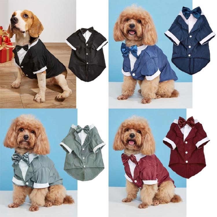 Wedding Party Pet Shirt Black Jumpsuit with Tuxedo Shape Adjustable Cats Neckwear Puppy Jumpsuit Cats Accessories