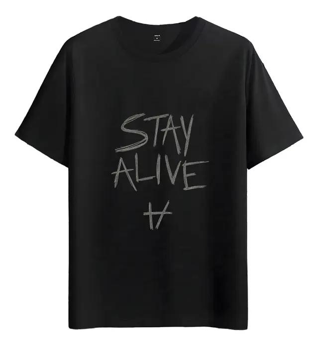 Tshirt Muscle Freaks Stay Alive Estilo Grunge Camiseta