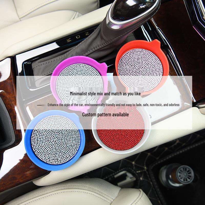 Exclusive Diamond Car Coaster: Non-slip, Heat-Resistant Silicone Cup Holder Pad