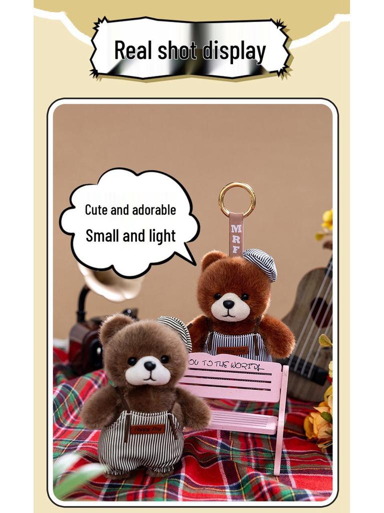 2026 Painter Bear Plush Keychain - Cute Mini Bear Pendant Toy Gift