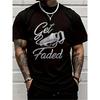 European sizes Men'S Barber Shop Graphic T-Shirt | Retro Barber Pole and "Get FadeD" Design, Soft Breathable Loose Fit Round Neck Tee