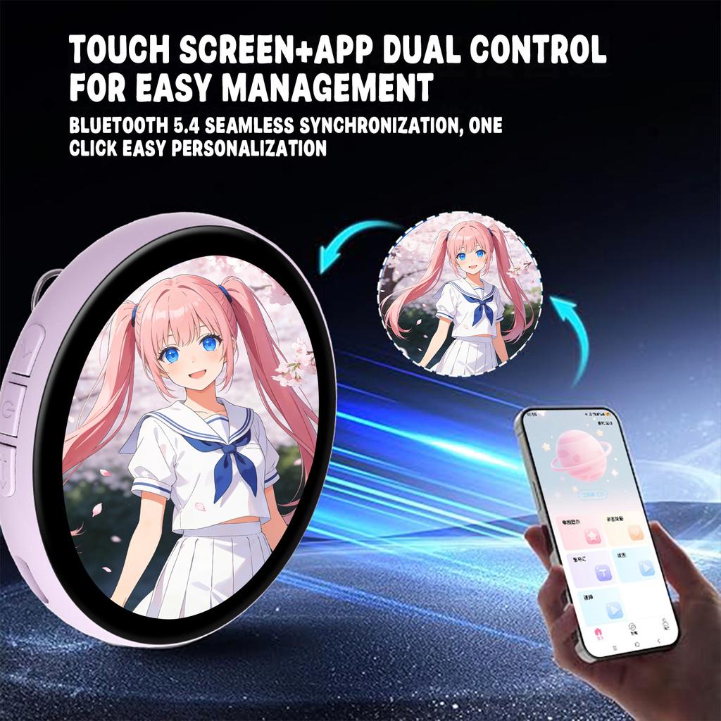 Electronic Anime Pin With HD Touchscreen, 2026 New Digital Photo Display Gift, Custom Kawaii Badge For Backpacks And Conventions Photo Name Tag Pins