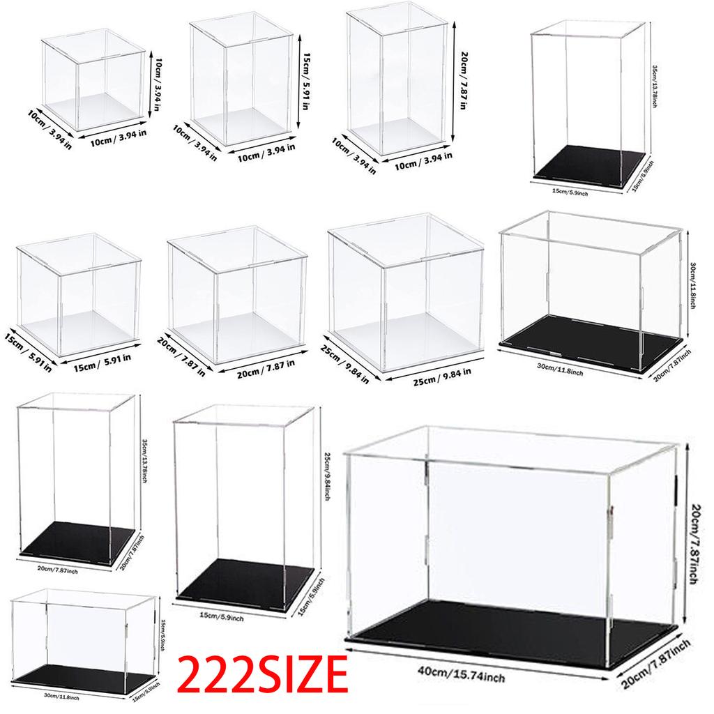 222 Größe Acryl-Vitrine für Sammlerstücke Zusammenbaubare Klare Acrylbox Schutz-Vitrine für Actionfiguren Organisation von Spielzeug
