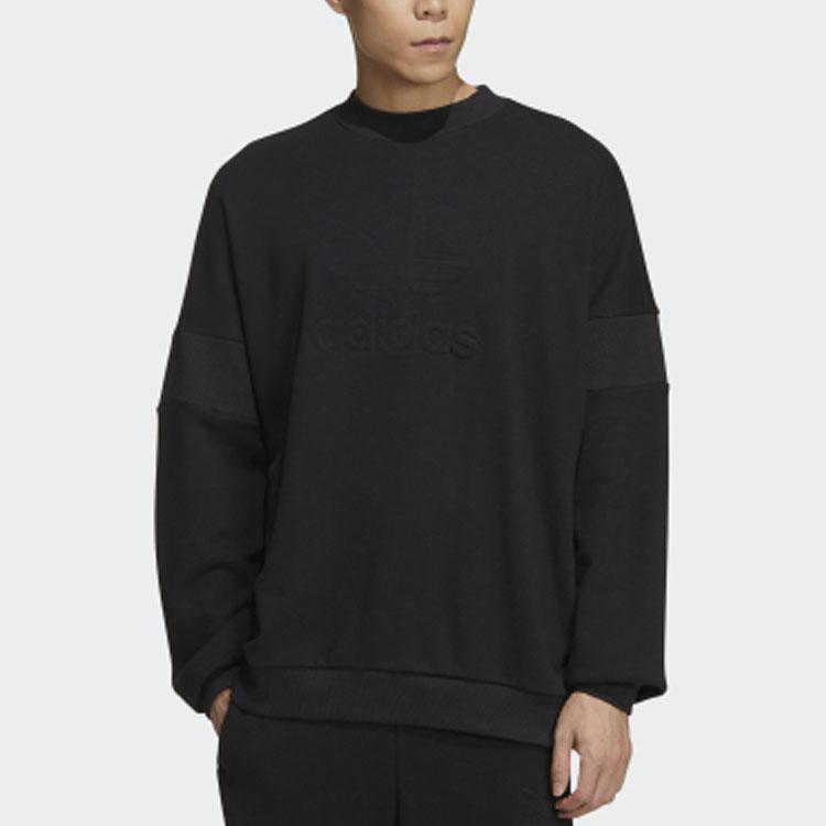 Adidas Originals Trefoil Casual Sport Pullover Hoodie Men Hoodie Black GT7297