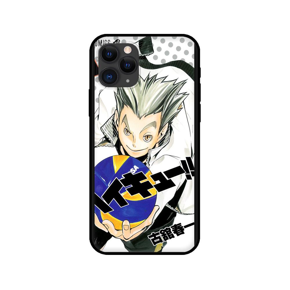 Husă tpu neagră pentru iphone 5 5s se 2020 6 6s 7 8 plus x 10 XR XS 11 12 mini pro MAX copertă spate Haikyuu bokuto koutarou