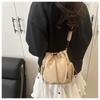 Korean Style Nylon Shoulder Bag Purse Small Crossbody Bag Cute Drawstring Bucket Bag  Office Worker