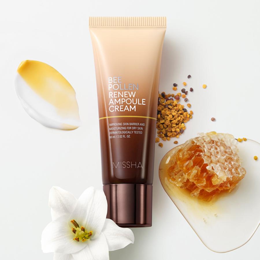 MISSHA Krem Ampułkowy Bee Pollen Renew 60ml – Nawilżenie Bogate w Składniki Odżywcze i Naprawa Bariery Skórnej