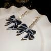 Silver Needle Korean Diamond Bow Earrings Versatile Fashion Temperament Earrings Niche Design Earrings Light Luxury Premium Sense