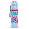 1PC CNA Heart Work Color Letter 750ml Color Plastic Sports Water Bottle Leakproof Flip Straw Lid Suitable for Sports Office Home Use