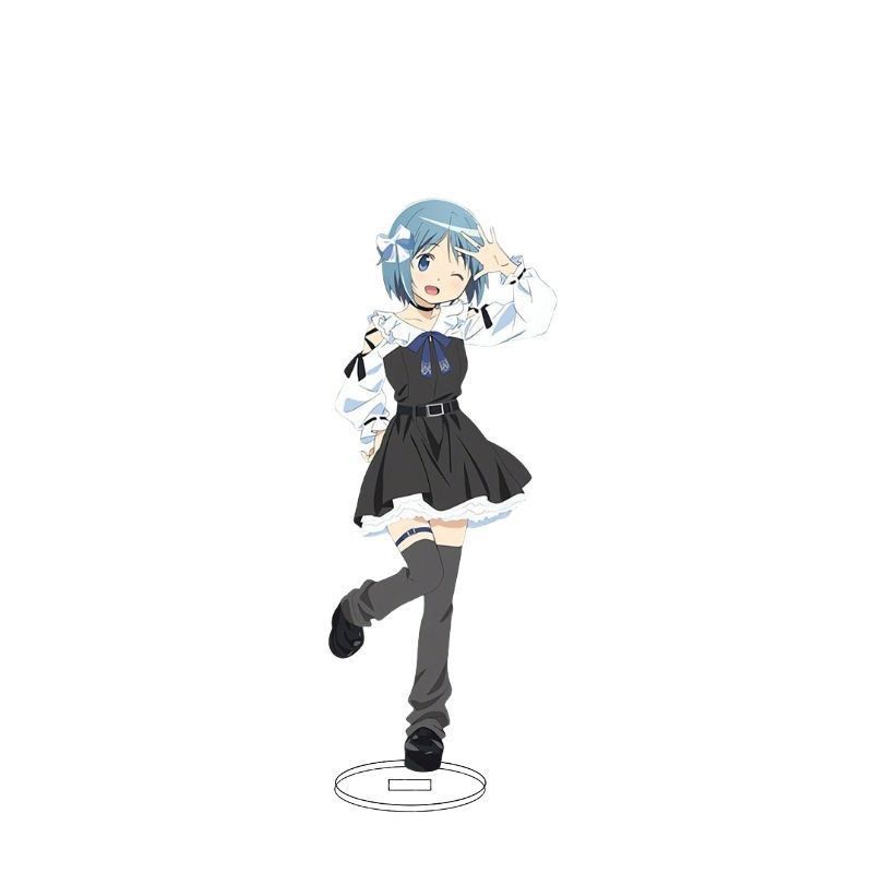Madoka Magica Gothic Skirt Stand Card Acrylic Desktop Collect Figure Model Ornaments Akemi Homura Miki Sayaka Standing Sign Gift