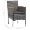 Garden Dining Chairs 2 pcs Grey Poly Rattan