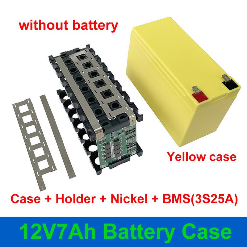 12V 7Ah Storage Box Fit 21PCS 18650 Cells 12V7Ah Battery Case 3*7 Holder 3S 25A BMS for DIY 12.8V LiFePO4 Li-ion Battery Shell