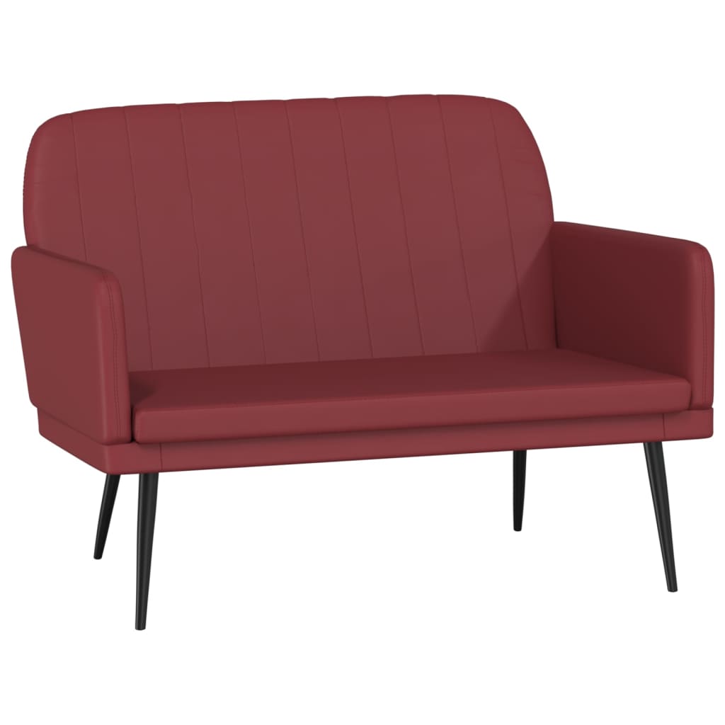 Wine Red Sofa Bench 107 x 80 x 81 cm Faux Leather