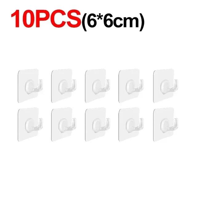 

1/5/10/20 шт. Прозрачные самоклеящиеся крючки для настенной вешалки на дверь, крючок для присоски, стойка для тяжелой нагрузки, органайзер для кухни и ванной комнаты 10PCS