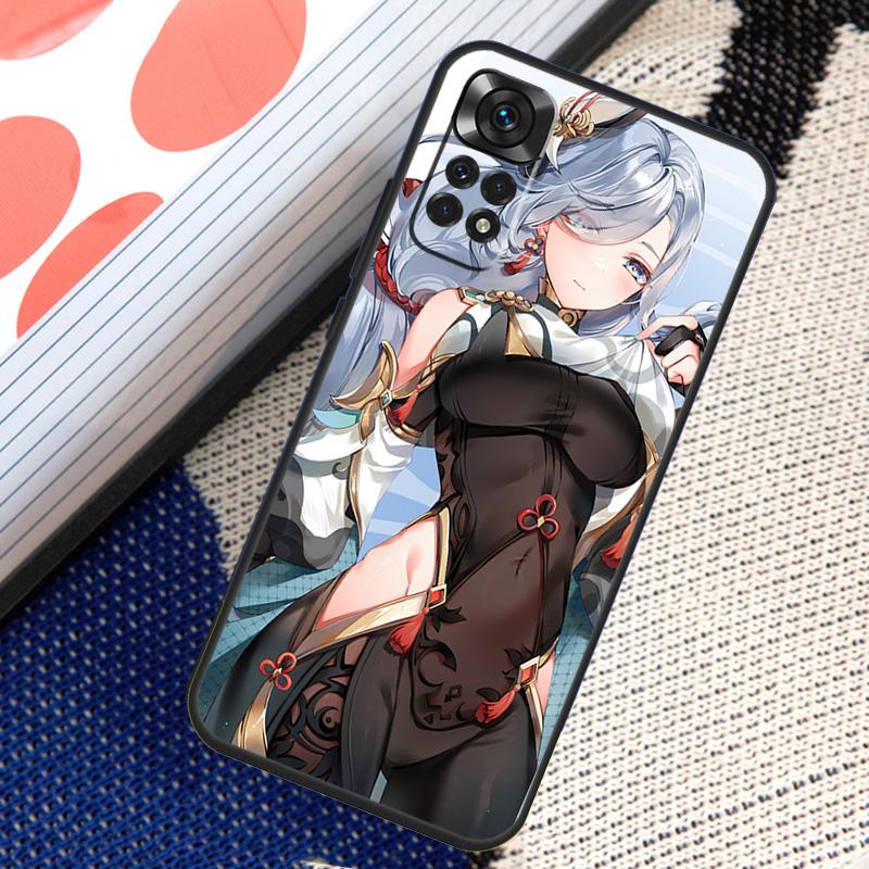 Genshin Anime Shenhe Case For Xiaomi Redmi Note 10 11 Pro 8 9 12 Pro 11S 10S 9S Redmi 9 10 12C 9C 10C Back Cover