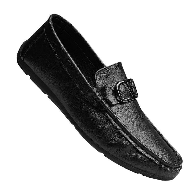 Doudou Shoes Men's Summer New Men's Casual Leather Shoes Fashionable Versatile Business Foot Cover Breathable Soft-soled Shoes