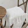 High-End Lace-trimmed French Chair Back Cover Ruffle Hollow Design Chair Cushion White Cotton Dining Chair Back Decor Wedding