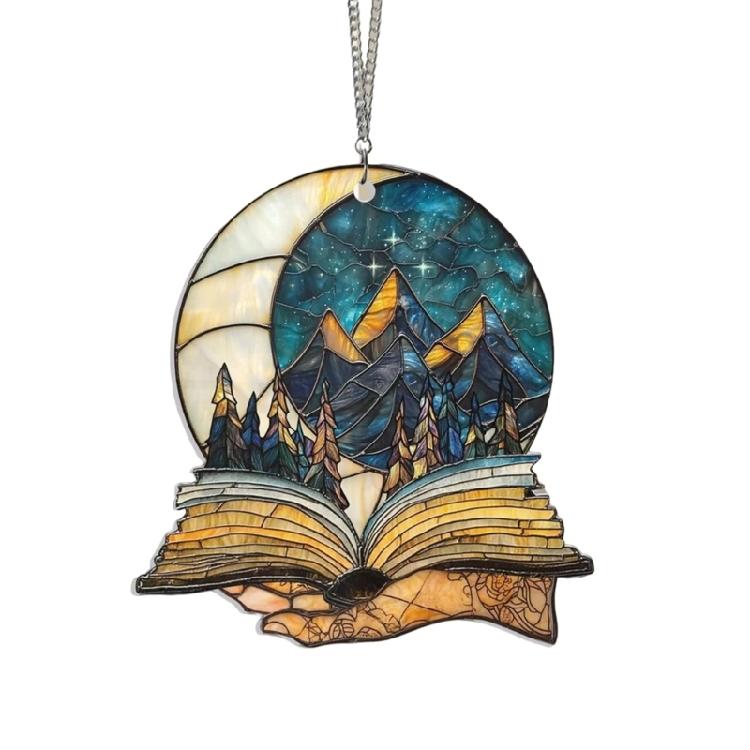 Appeso Finestra in Vetro Colorato Uccelli in Vetro Colorato Girasoli Sun Catchers Decorazioni per Finestre Interne con Catena