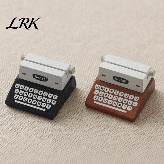 Office Note Organizer Retro Wooden Typewriter Memo Clip, Vintage Desk Place Card Holder, Water-based Paint Wood Holder Decorative Message Photo
