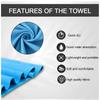 Fast Dry Sport Towel Multifunctional Travel Swimming Yoga Towel Blue Ultra Soft Lightweight Super Absorbent Towel
