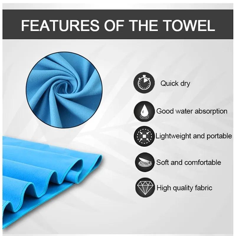 Fast Dry Sport Towel Multifunctional Travel Swimming Yoga Towel Blue Ultra Soft Lightweight Super Absorbent Towel