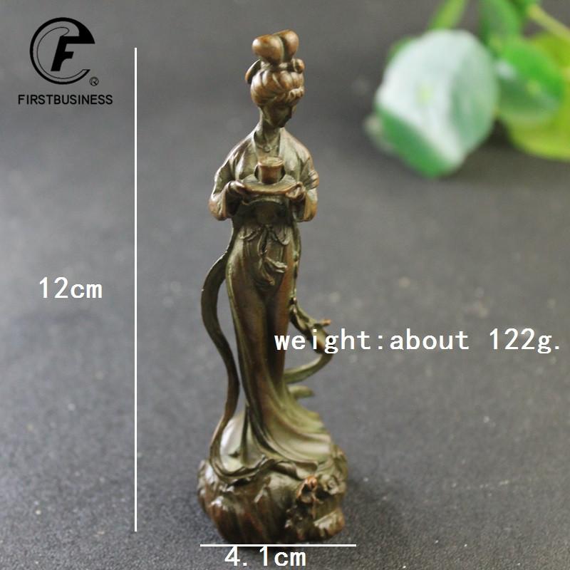 Античные Медные Древнекитайские Фигурки Официанток Украшения Винтажные Домашние Декоры Для Гостиной Настольные Украшения Офиса Поделки