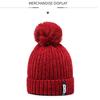 Knitted Bobble Hat Ladies Kids Beanie Warm Winter Pom-Pom Woolly Matching Cap