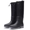 Waterproof shoes men's long tube dynamic waterproof and non-slip summer wear-resistant rain shoes black outdoor wading rain boots