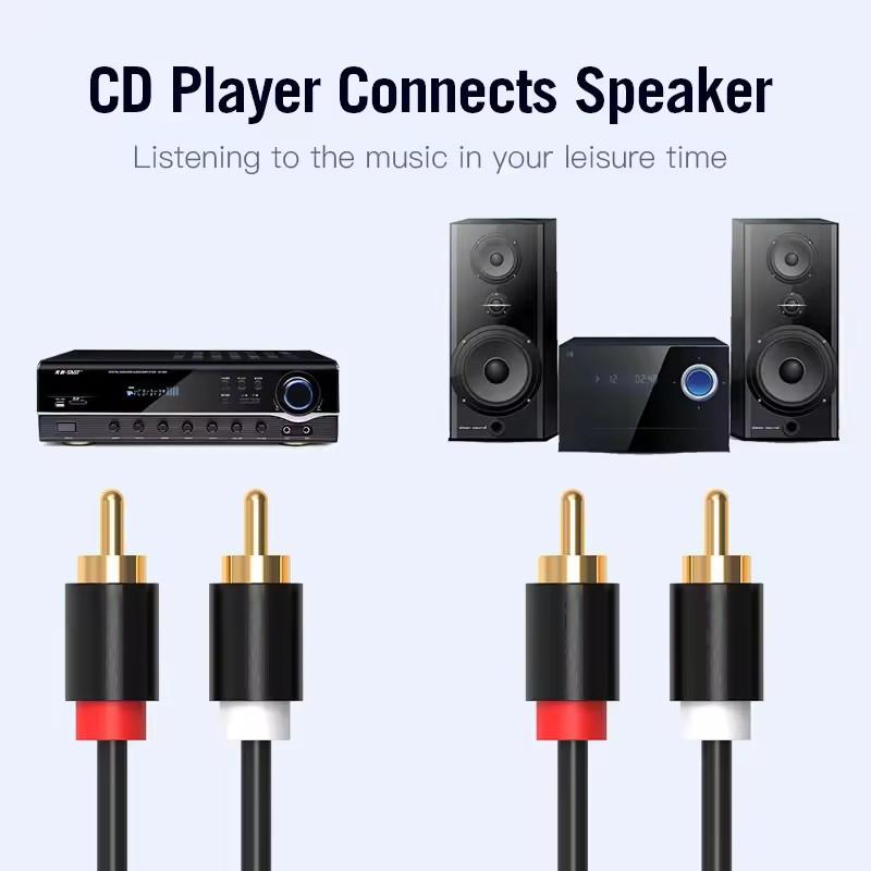 HIFI Stereo RCA Cable 2RCA To RCA Audio Cable Male To Male Aux Cables for Home Theater HDTV DVD Loudspeaker Box Power Amplifier