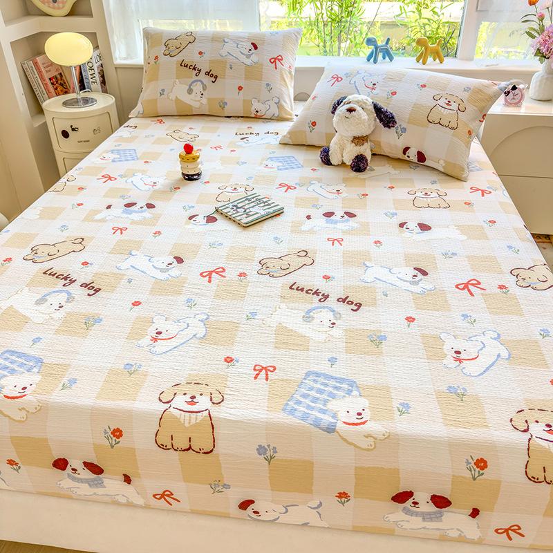 Σεντόνι με λάστιχο Μονό Τεμάχιο Νέο Μαλακό Πλυμένο Βαμβακερό Σεντόνι με Λάστιχο Προστατευτικό Στρώματος Αντιολισθητικό Αναπνέον Σεντόνι Καθολικό για Όλες τις Εποχές