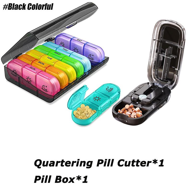 Weekly Pill Box 7 Days Portable Pill Box 7 Days with 3 Separate Compartments for Medications for Vitamins Design for Dietary