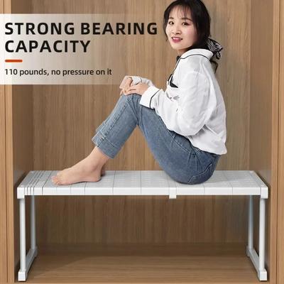 Raft pentru dulap Organizator pentru dulap Rafturi stivuibile Suport de depozitare pentru haine Raft telescopic, fără perforare, Placă despărțitoare pentru dulap reglabilă