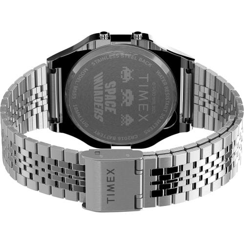 Timex T80 x Space Invaders 34mm Quartz Nerezový řemínek Stříbrný 18 Ležérní hodinky (Modelka:TW2V30000YB)