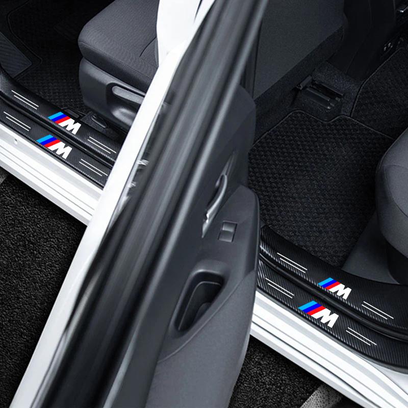WKPY3 Car Threshold Strip 3D Carbon Fiber Anti-Scratch Sticker Door Sill Protector Accessories For BMW M Performance E46 E90 F10 F30