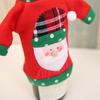 1 Set Bottle Cover Reusable Cartoon Pattern Knitted Fabric Christmas Winebottle Dress for Decorating