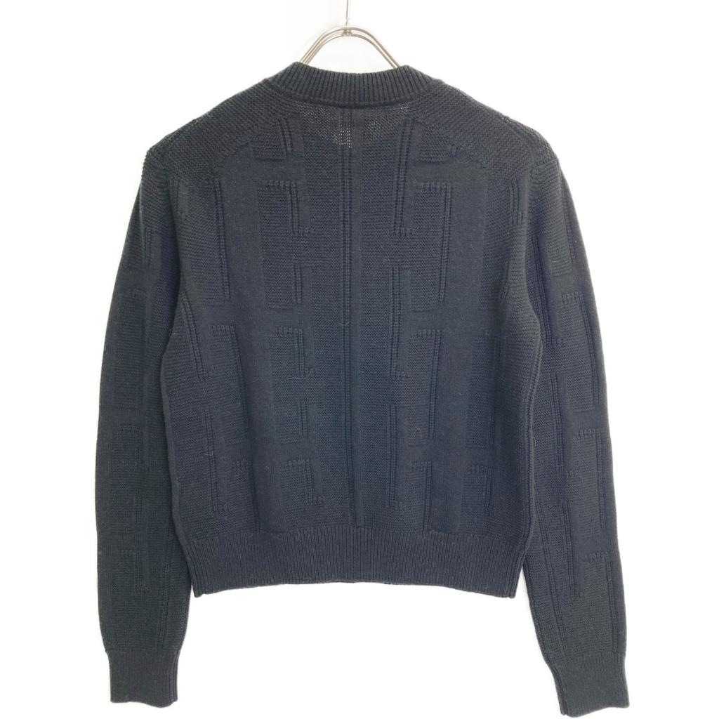 HERMES 20AW Black H-pattern wool pullover knit tops 34 blackUsed