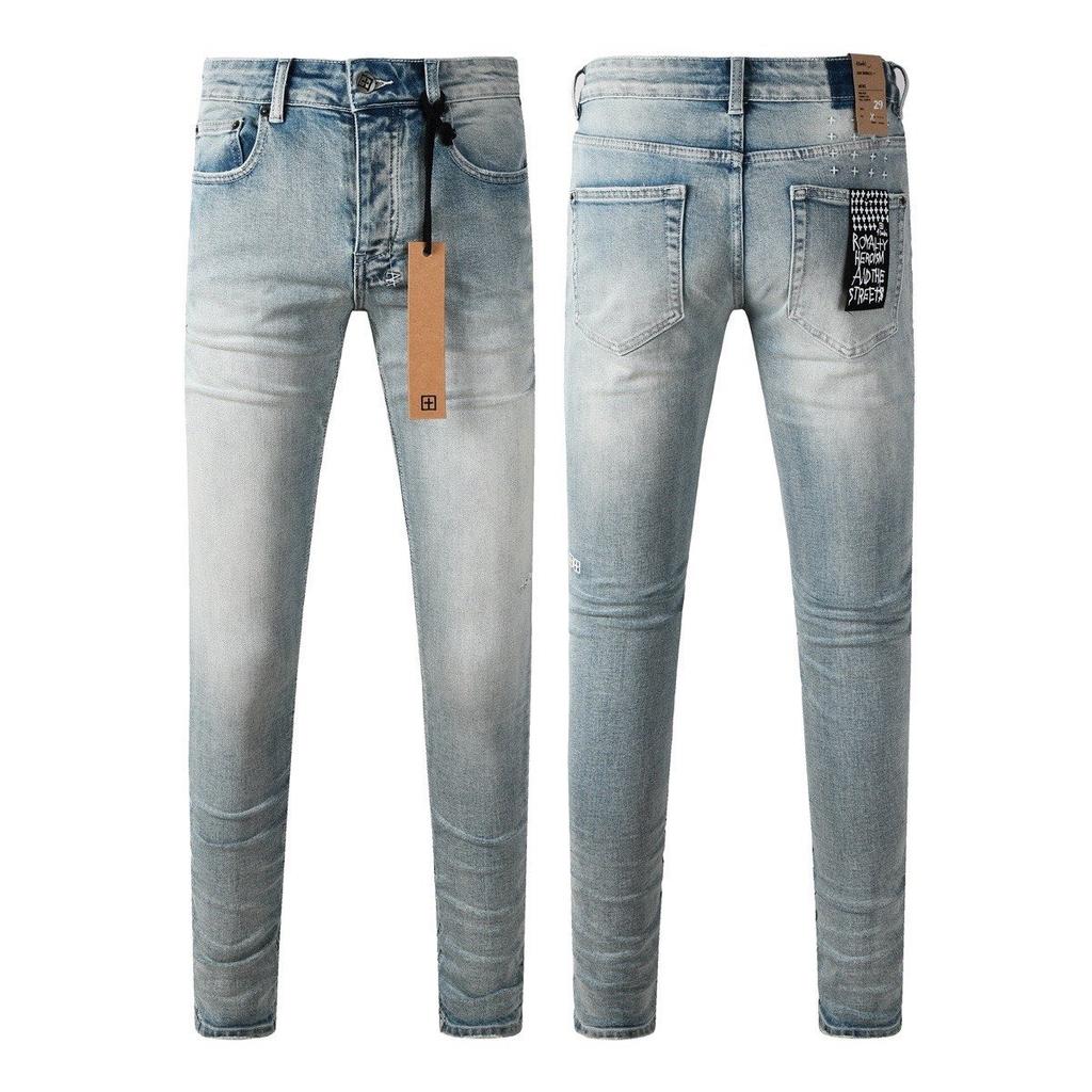 GLYDE New Y2K Jeans Fashion Trends Distressed Damaged Holes Embroidered Stretch Skinny Button Fly Ripped Jeans Pants