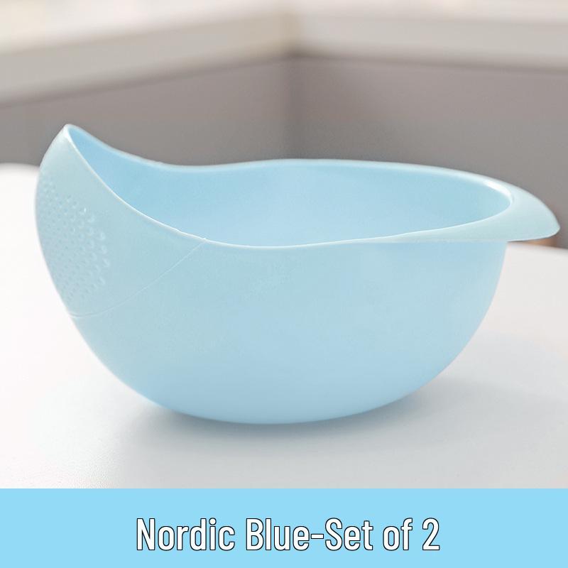 Rice Washing Sieve and Drain Basket - Fine Mesh, Non-Leak, Multi-Purpose Basin for Kitchen and Household Use